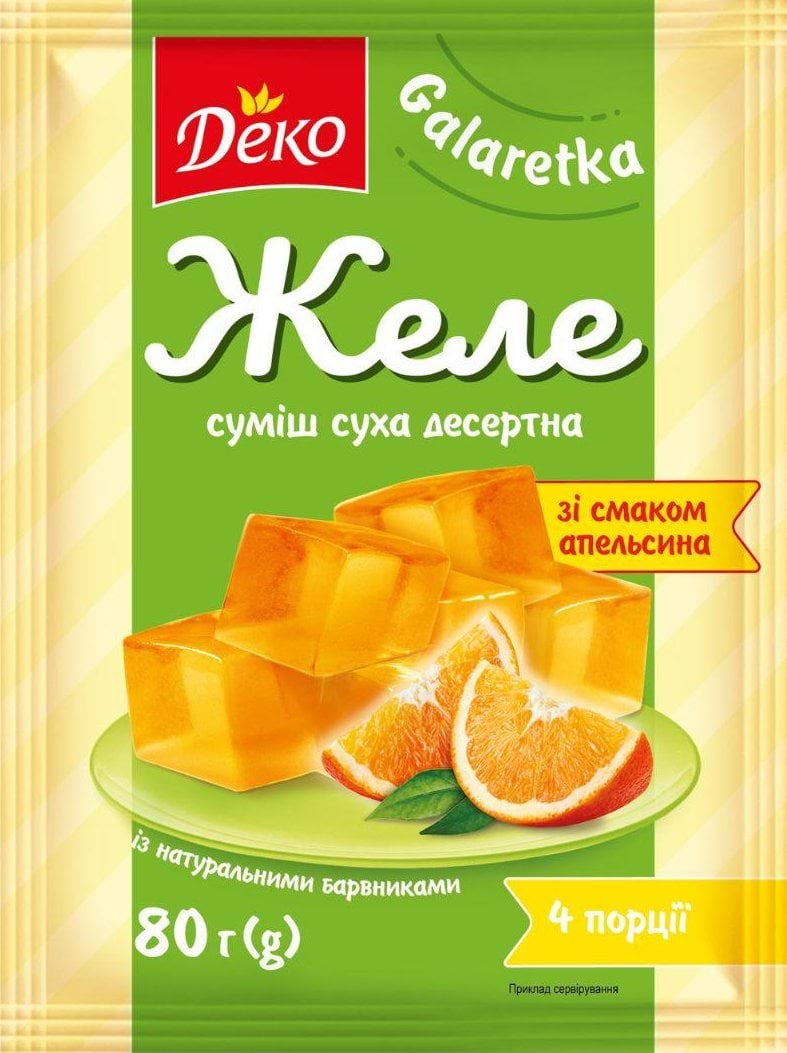 Желе Деко зі смаком апельсина 80 г 1 шт.