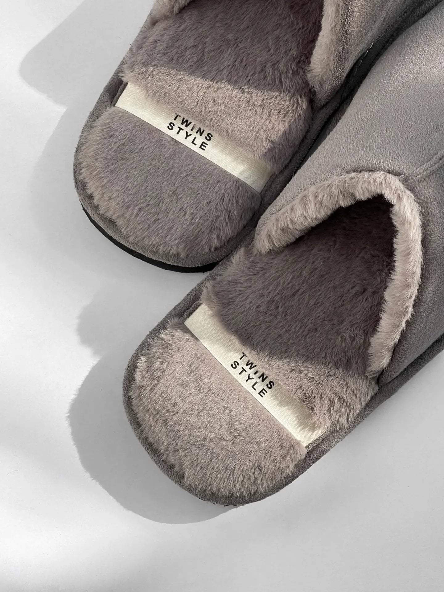 Домашние тапочки Twins HS-LUX замшевые с мехом цвет серый р. 44/45 фото 11