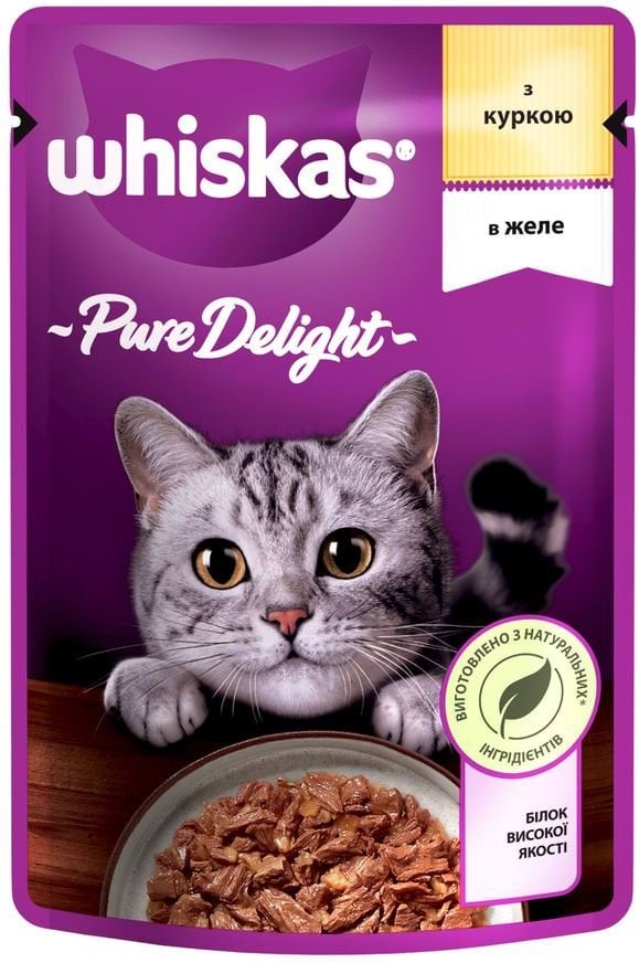 Whiskas корм д/котів Pure Delight курка в желе, 85г