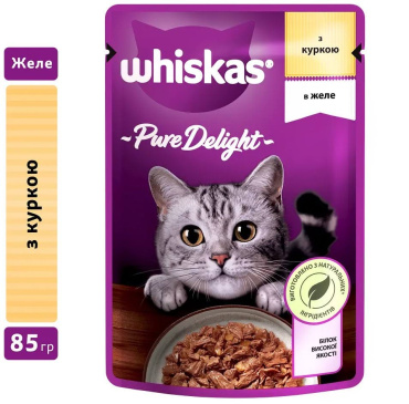 Корм для котів Whiskas Pure Delight вологий курка в желе 85 г фото 1