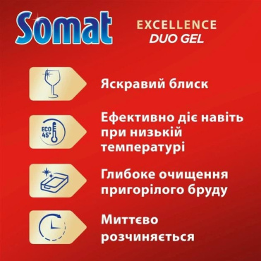 Гель для миття посуду Somat Exellence Duo Gel Антижир 540 мл фото 2