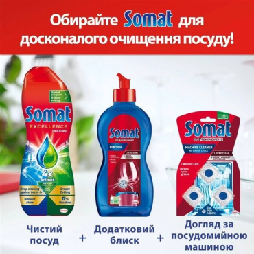 Гель для миття посуду Somat Exellence Duo Gel Антижир 540 мл фото 11
