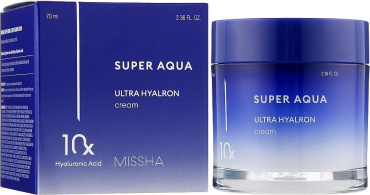 Крем суперувлажняющий Missha super aqua ultra hyalron cream с гиалуроновой кислотой 70 мл фото 2