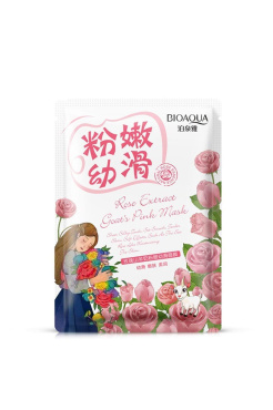 Маска для обличчя BIOAQUA Rose Extract Goats Pink Mask з козячим молоком і екстрактом троянди 30 г