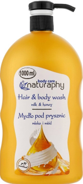 Шампунь-гель для душу Naturaphy Hair & Body Wash Мед та молоко 1000 мл