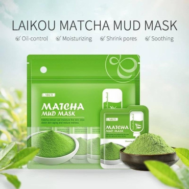 Маска для лица Laikou Matcha Sleeping Face Mask ночная с зеленым чаем 5 г x 12 шт. фото 2