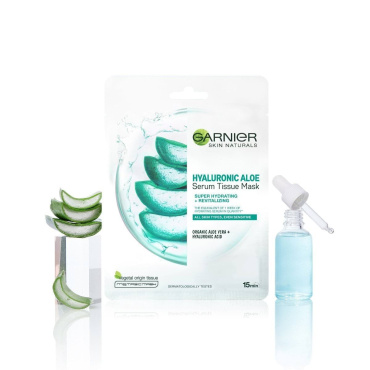 Тканевая гиалуроновая алоэ-маска Garnier Skin Naturals, 28г фото 3