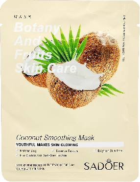 Маска для лица тканевая Кокос Sadoer Botany and fruits skin care, 25 г