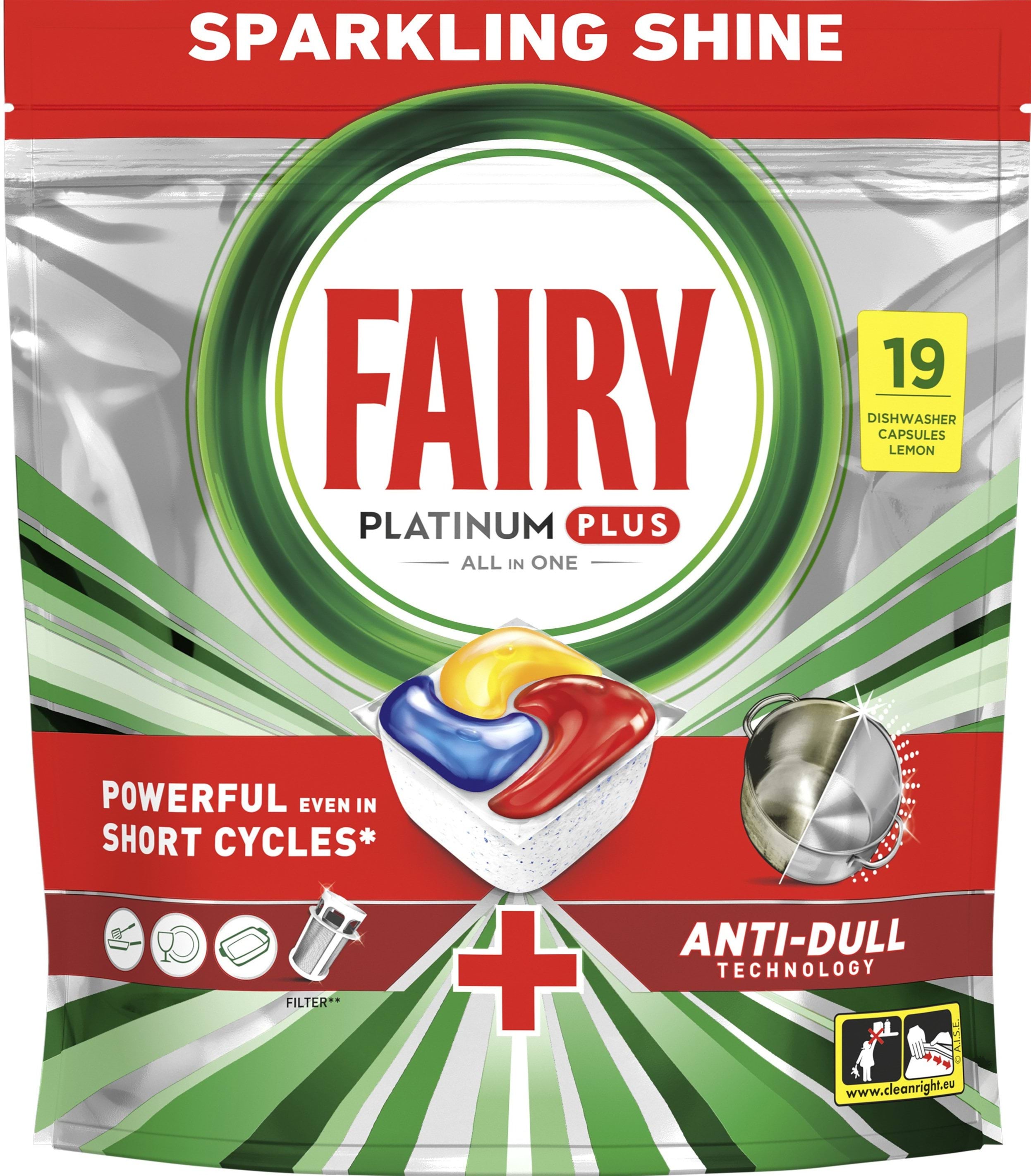 Капсули для посудомийних машин Fairy Platinum Plus Все-в-1, 19 шт.