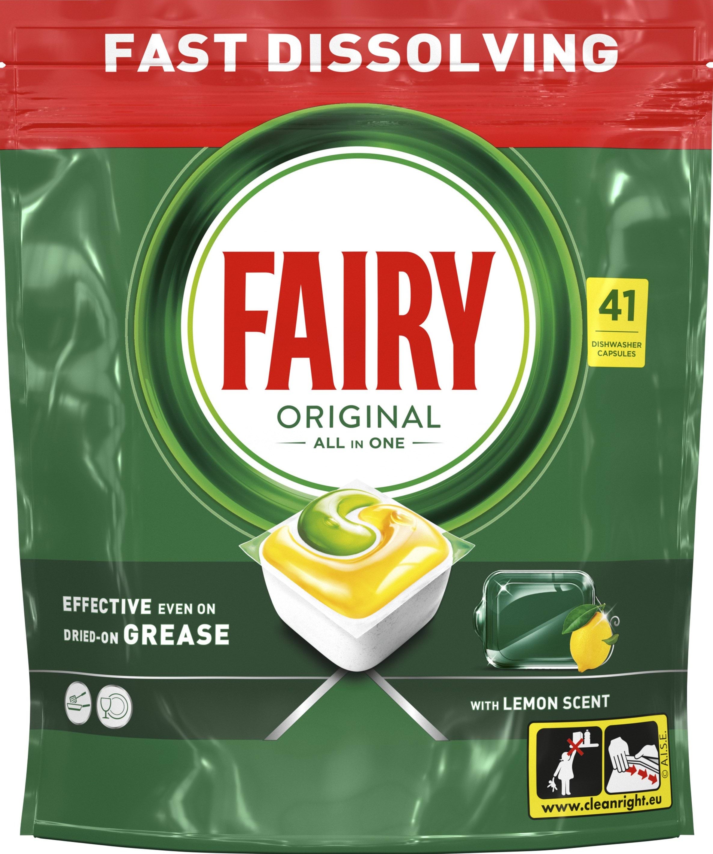 Капсули для посудомийних машин Fairy Original Все-в-1, 41 шт.