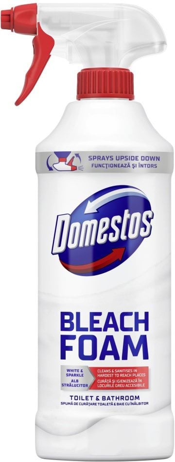 Спрей-піна Domestos Відбілювання та блиск для чищення унітазу та ванної 435 мл