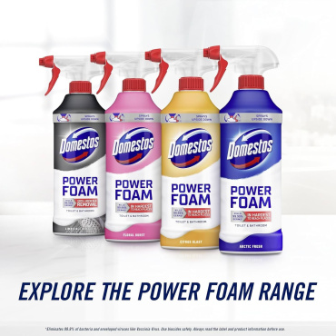 Спрей-піна Domestos Power Foam для чищення унітазу та ванної проти нальоту 435 мл фото 5