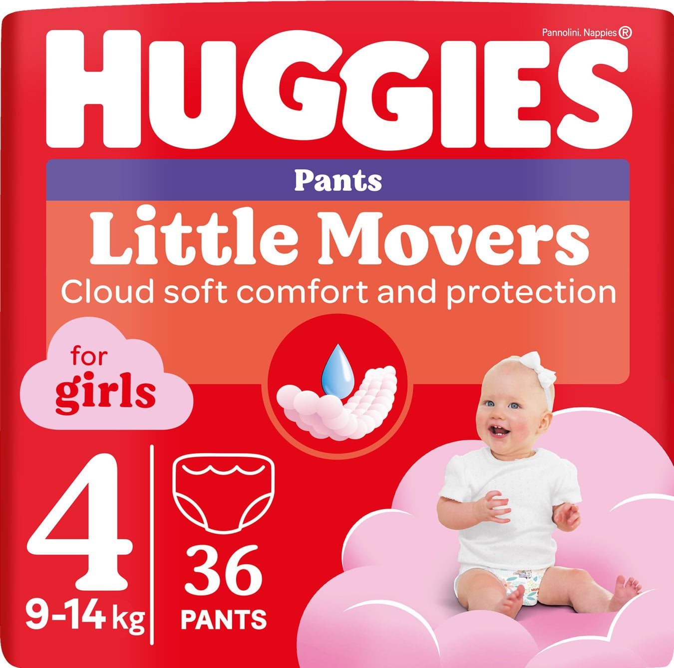 Huggies трусики для дівчаток Pants 4 р, 36 шт.