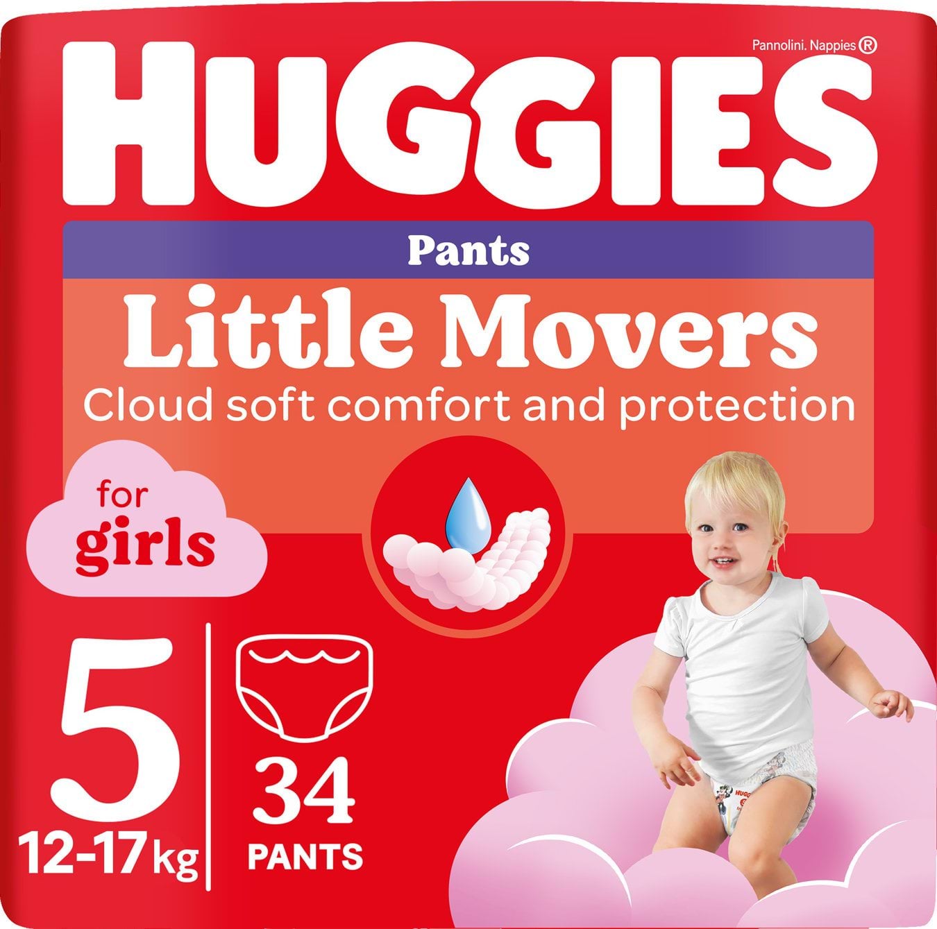 Huggies трусики для дівчаток Pants 5 р, 34 шт