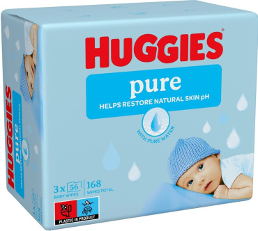 Волога серветка Huggies Pure 2 + 1, 168 шт. фото 9