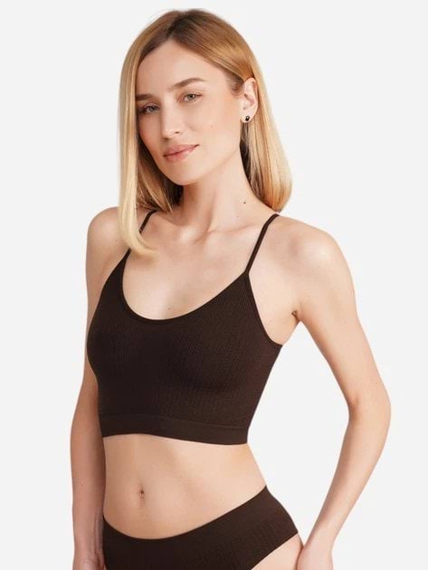 Бюстгальтер без косточек Giulia Cami Top Braid L/XL Темно-коричневый фото 4