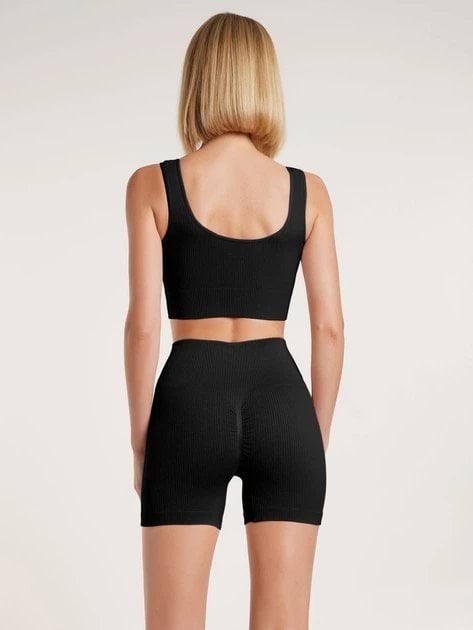 Велосипедки женские Giulia Shorts Rib Shape L-XL Черные фото 1