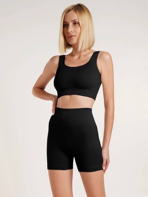Велосипедки женские Giulia Shorts Rib Shape L-XL Черные фото 2