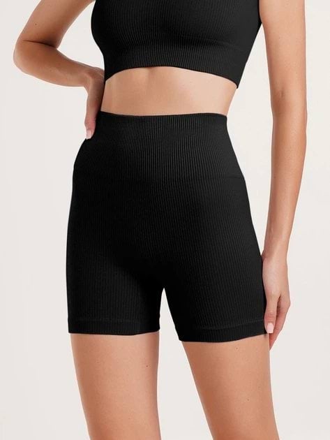 Велосипедки женские Giulia Shorts Rib Shape L-XL Черные фото 3