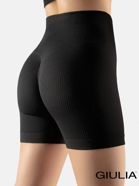 Велосипедки женские Giulia Shorts Rib Shape L-XL Черные фото 4