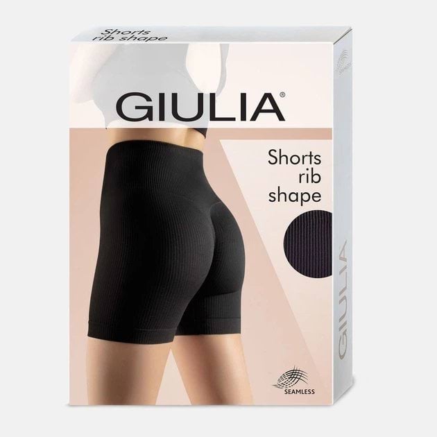 Велосипедки женские Giulia Shorts Rib Shape L-XL Черные фото 5