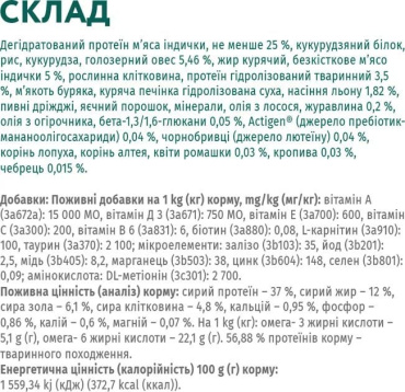 Корм для котов Optimeal Sterilised индейка и овёс 1.5 кг фото 5
