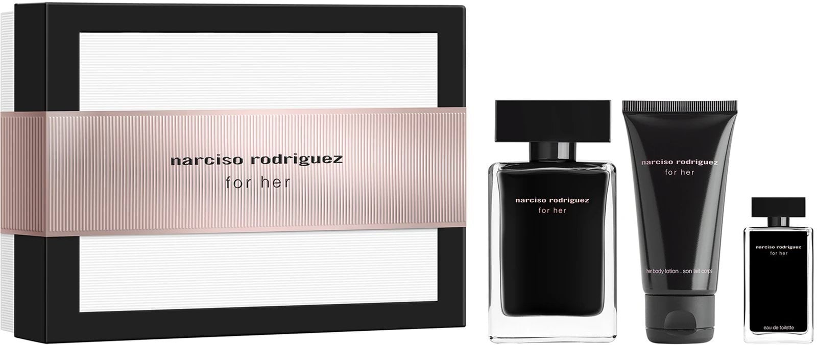 Набор парфюмированный Narciso Rodriguez For Her (туалетная вода 50 мл + лосьон для тела 50 мл + туалетная вода 7,5 мл) фото 2