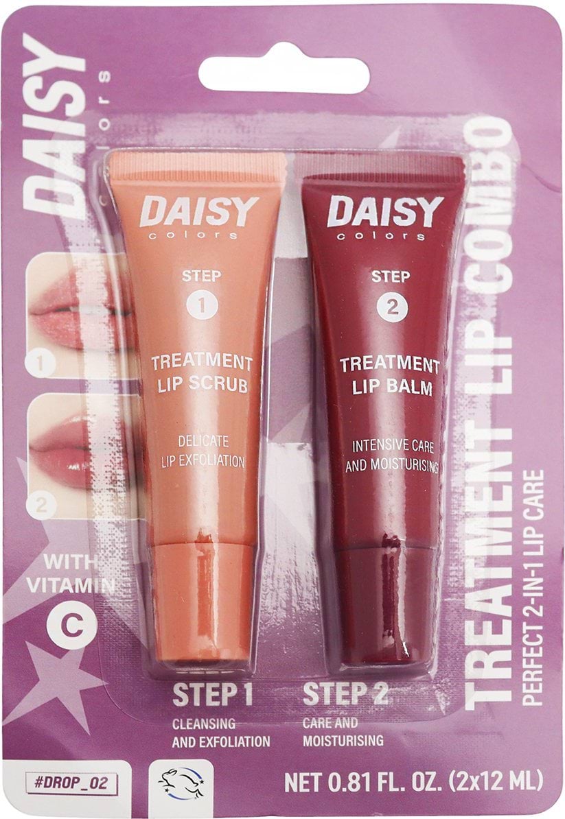 Набір по догляду за губами Daisy Colors Treatment Lip Combo: скраб 12 мл, бальзам 12 мл