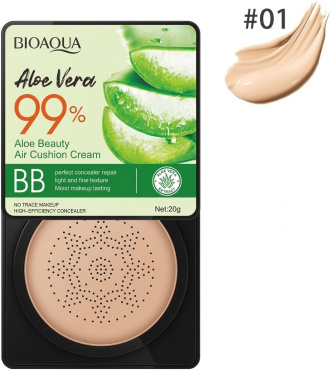 Кушон BIOAQUA Aloe Vera  99% Air Cushion BB Cream відтінок 01 Natural 20 г фото 2