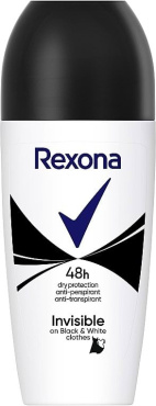 Антиперспирант шариковый Rexona Invisible On Black + White Clothes 50 мл