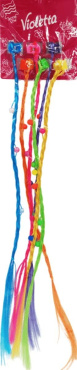 Крабики дитячі для волосся з кольоровими косичками Violetta 6 шт.