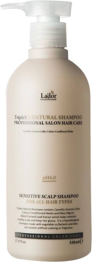 Шампунь La'dor Triplex Natural Shampoo бессульфатный 530 мл