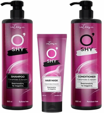 Набір для волосся O'Shy Intense Ceramides & Keratin: маска 200 мл, шампунь 500 мл, кондиціонер 500 мл фото 3