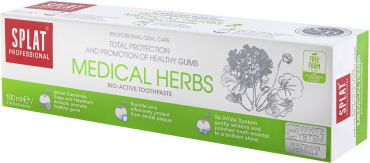 Зубная паста SPLAT Professional Medical Herbs защита от бактерий и кариеса 100 мл фото 1