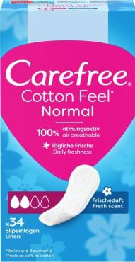 Щоденні жіночі прокладки CAREFREE Cotton Feel Fresh 34 шт.