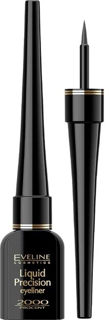 Підводка для очей Eveline Liguid Precision водостійка чорна 4 мл 2