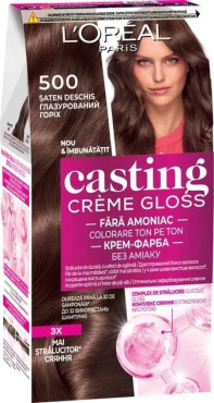 Крем-фарба для волосся без аміаку L'Oreal Paris Casting Creme Gloss відтінок 500 глазурований горіх 180 мл
