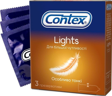 Латексные презервативы CONTEX® Lights (особенно тонкие) с силиконовой смазкой 3 шт. фото 3