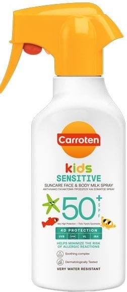 Молочко-спрей сонцезахисне CARROTEN дитяче SPF50+, 270 мл