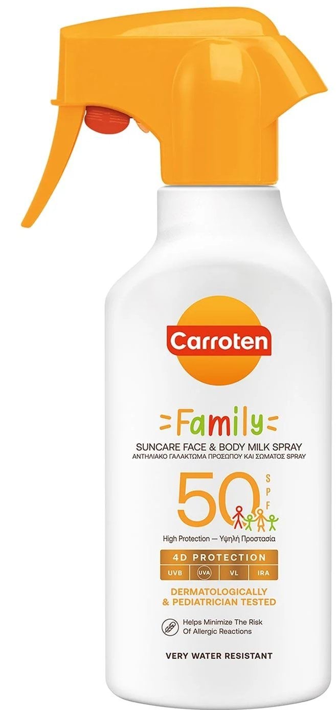 Молочко-спрей сонцезахисне CARROTEN для всієї родини SPF50, 270 мл