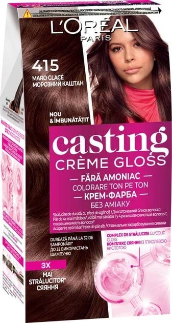 Крем-фарба для волосся без аміаку L'Oreal Paris Casting Creme Gloss відтінок 415 морозний каштан 180 мл 2