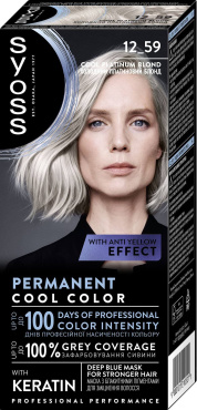Крем-краска для волос Syoss Permanent Color стойкая оттенок 12-59 Холодный платиновый блонд 115 мл
