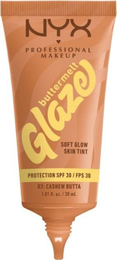 Тональна основа-тінт для обличчя NYX Professional Makeup Buttermelt Glaze SPF 30, 03 Cashew Butta 30 мл
