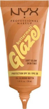Тональна основа-тінт для обличчя NYX Professional Makeup Buttermelt Glaze SPF 30, 04 Almond Butta 30 мл фото 1