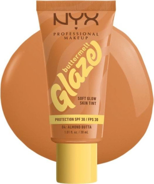 Тональна основа-тінт для обличчя NYX Professional Makeup Buttermelt Glaze SPF 30, 04 Almond Butta 30 мл фото 2