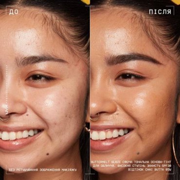 Тональна основа-тінт для обличчя NYX Professional Makeup Buttermelt Glaze SPF 30, 04 Almond Butta 30 мл фото 11