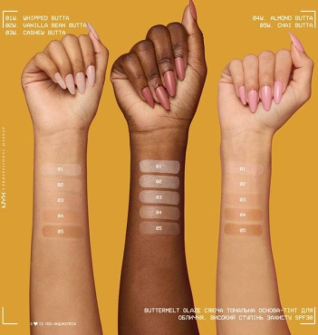 Тональна основа-тінт для обличчя NYX Professional Makeup Buttermelt Glaze SPF 30, 05 Chai Butta 30 мл фото 6
