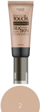 Тональний крем для обличчя MAXI Color Perfect Touch Silk Skin відтінок 02 Кремово-персиковий 30 мл фото 1