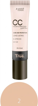 Тональный крем MAXI Color True Solution Color Correcting оттенок 02 Натуральный бежевый 30 мл