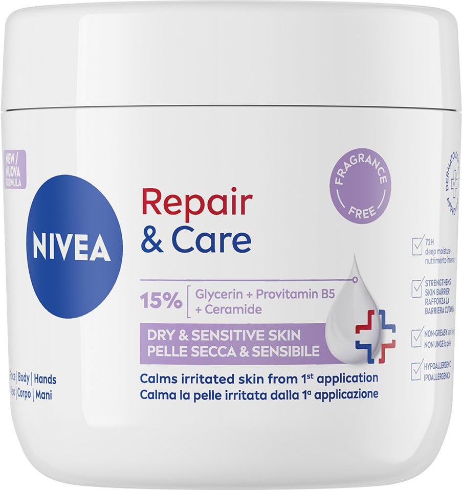 Крем NIVEA Відновлення та догляд для сухої та чутливої шкіри універсальний 400 мл